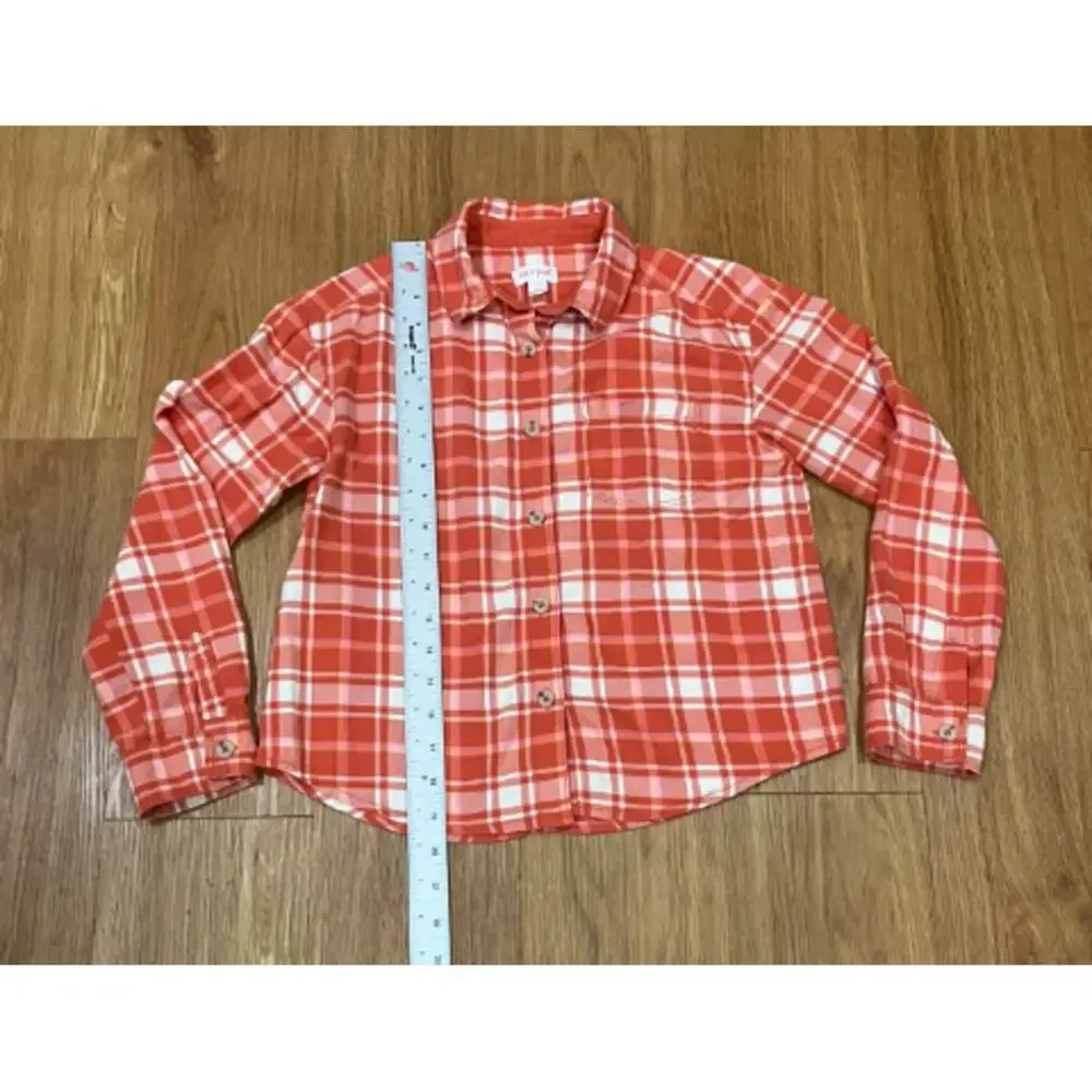 Cat&Jack Girls' Flannel Long Sleeve Plaid Woven Top Shirt L
